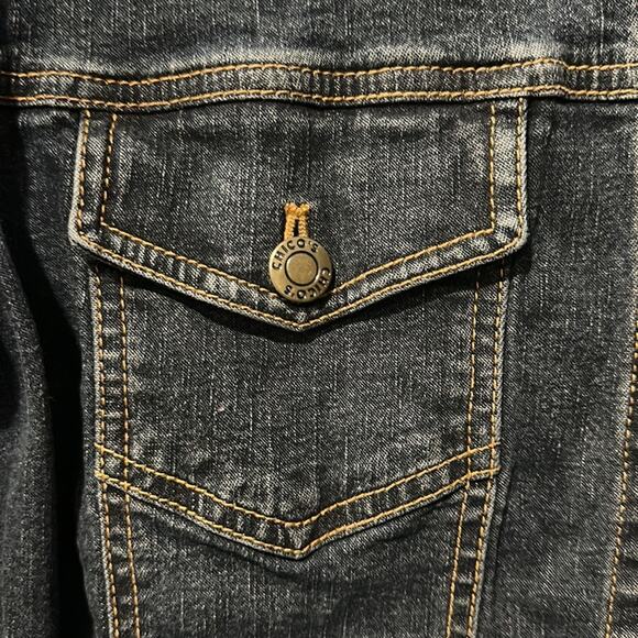 Chico’s Dark Denim Jean Jacket Size Small - Picture 2 of 6